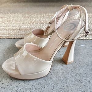 The Wishbone Collection beige patent heels